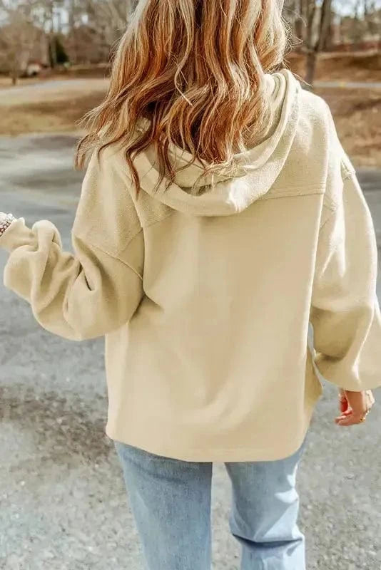Outerwear Zip-Up Hooded Jacket With Flap Pockets