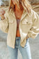 Outerwear Apricot / S / 65%Polyester+35%Cotton Zip-Up Hooded Jacket With Flap Pockets