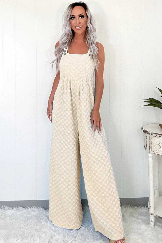 Overalls Checkered Wide-Leg Overalls