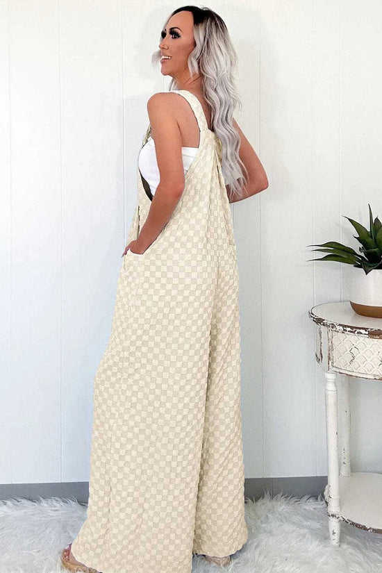 Overalls Checkered Wide-Leg Overalls