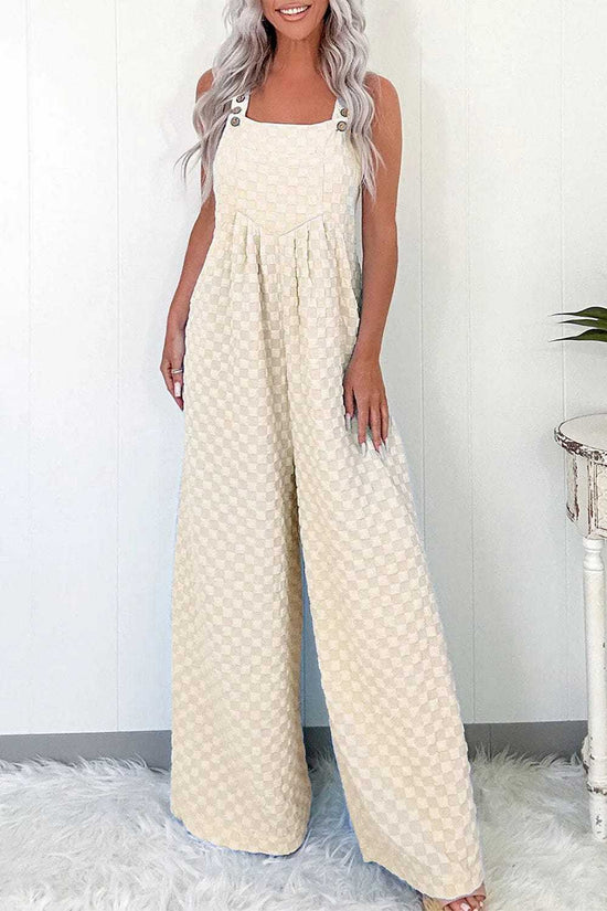 Overalls Checkered Wide-Leg Overalls