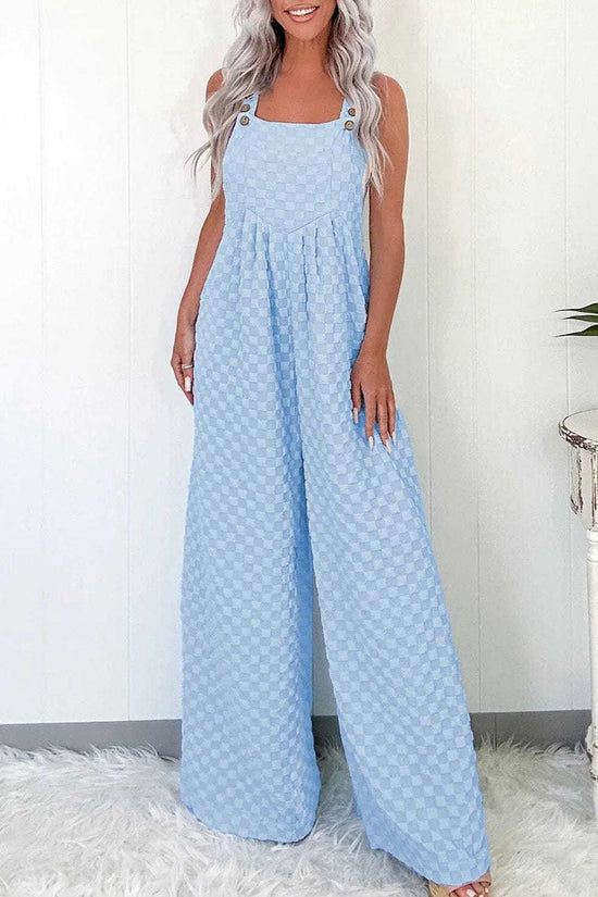Overalls Checkered Wide-Leg Overalls