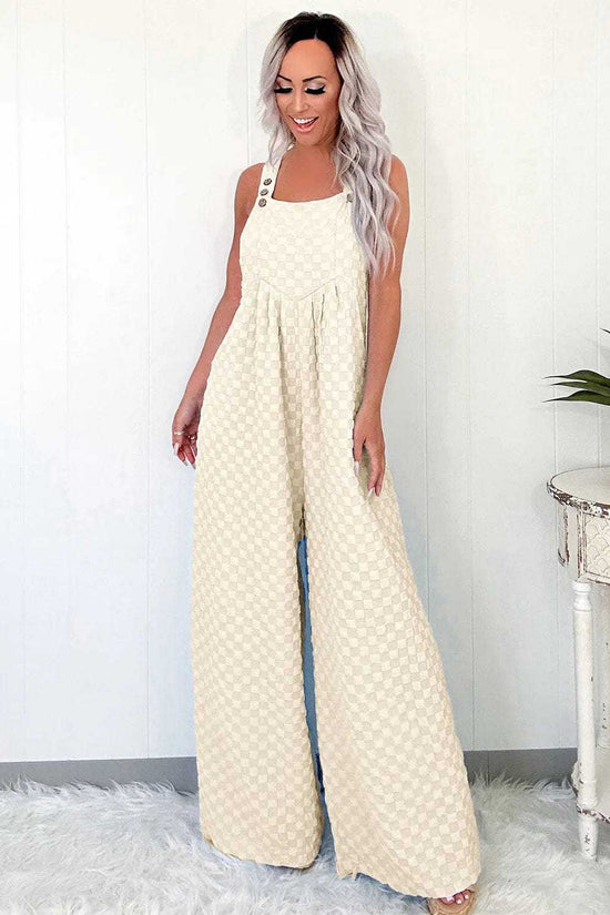 Overalls Checkered Wide-Leg Overalls