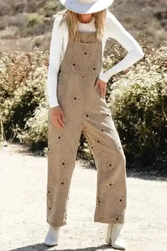 Overalls Floral Corduroy Overalls