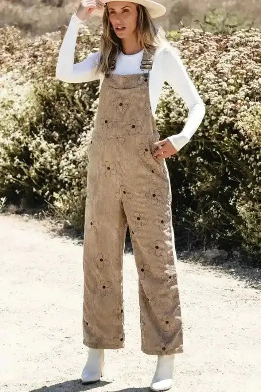 Overalls Floral Corduroy Overalls