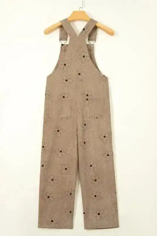 Overalls Floral Corduroy Overalls