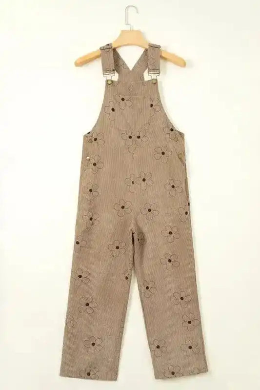 Overalls Floral Corduroy Overalls