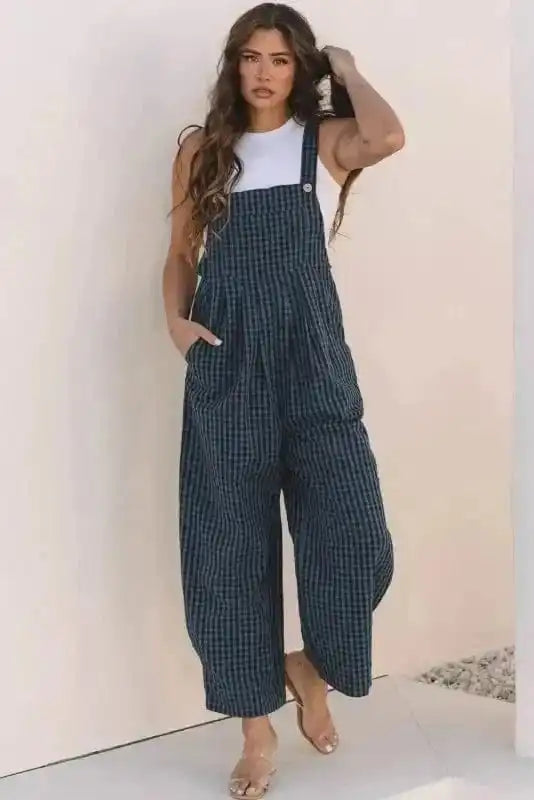 Overalls Highland Chic Plaid High-Waist Overalls