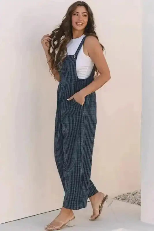 Overalls Highland Chic Plaid High-Waist Overalls