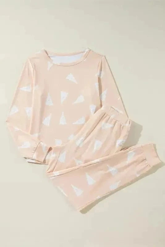 Pajama Sets Apricot / S / 95%Polyester+5%Elastane Holiday Harvest Two-Piece PJs
