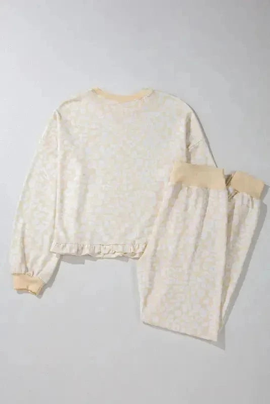 Pajama Sets Cheetah Comfort Cozy Loungewear Set