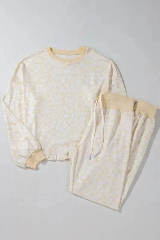 Pajama Sets Cheetah Comfort Cozy Loungewear Set