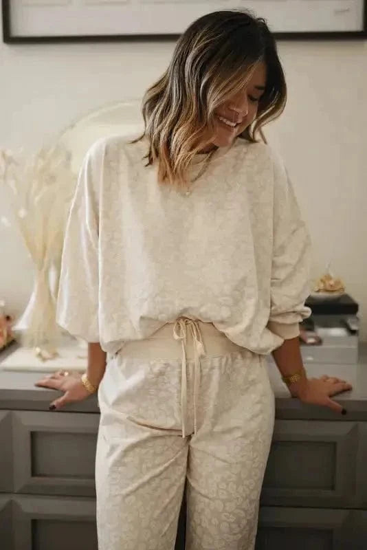 Pajama Sets Cheetah Comfort Cozy Loungewear Set