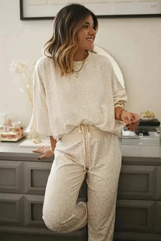 Pajama Sets Cheetah Comfort Cozy Loungewear Set