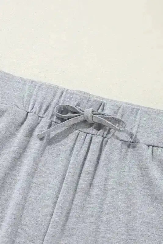 Pajama Sets Duster Cardigan and Skinny Pants Lounge Set - Black