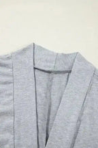 Pajama Sets Duster Cardigan and Skinny Pants Lounge Set - Black