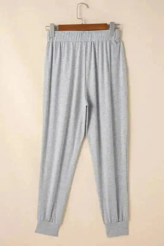 Pajama Sets Duster Cardigan and Skinny Pants Lounge Set - Black