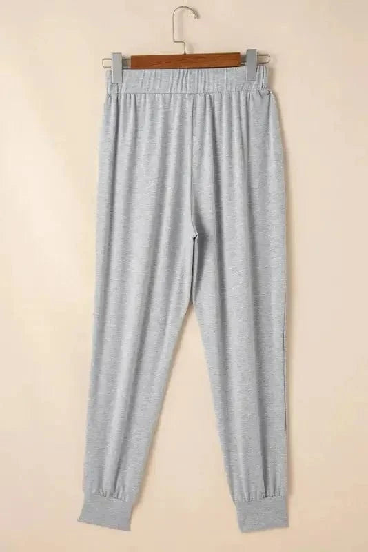 Pajama Sets Duster Cardigan and Skinny Pants Lounge Set - Black