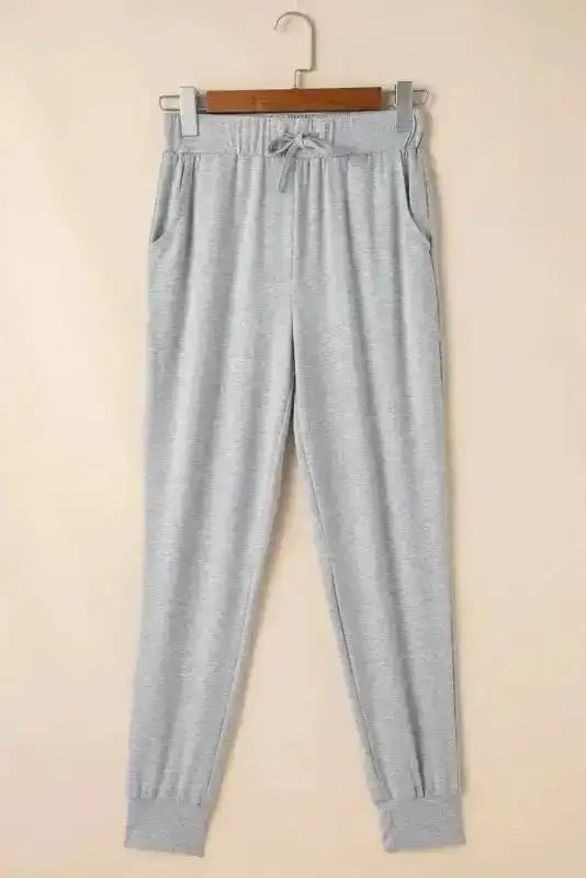 Pajama Sets Duster Cardigan and Skinny Pants Lounge Set - Black