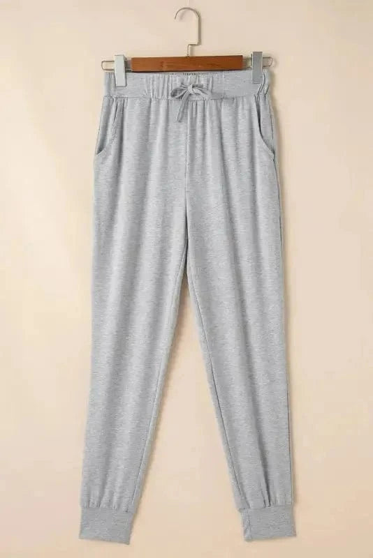Pajama Sets Duster Cardigan and Skinny Pants Lounge Set - Black