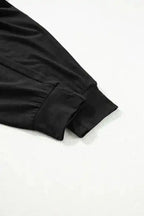 Pajama Sets Duster Cardigan and Skinny Pants Lounge Set - Black