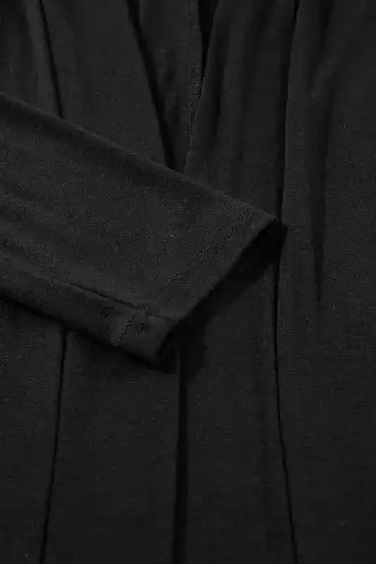 Pajama Sets Duster Cardigan and Skinny Pants Lounge Set - Black