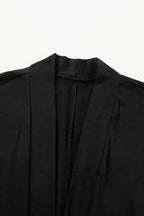 Pajama Sets Duster Cardigan and Skinny Pants Lounge Set - Black