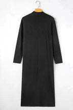 Pajama Sets Duster Cardigan and Skinny Pants Lounge Set - Black