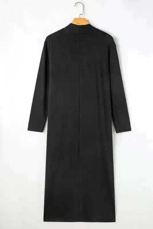 Pajama Sets Duster Cardigan and Skinny Pants Lounge Set - Black