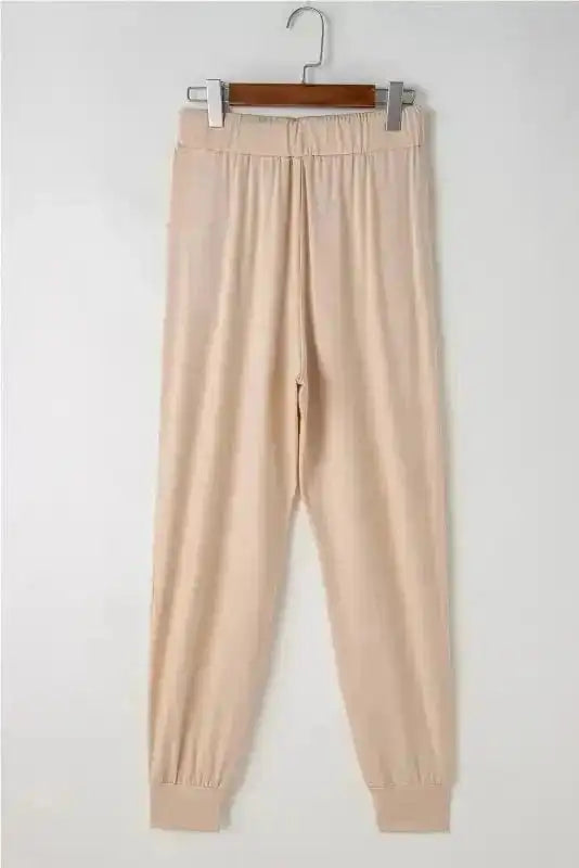 Pajama Sets Duster Cardigan and Skinny Pants Lounge Set - Parchment