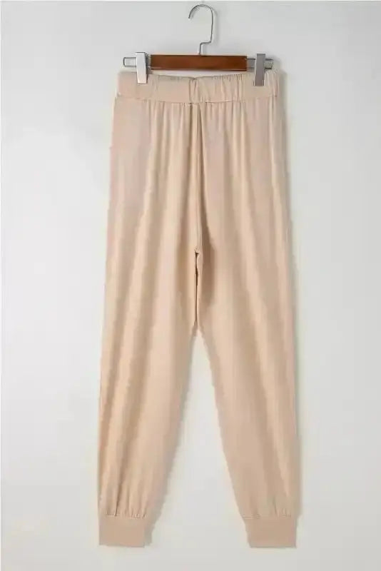 Pajama Sets Duster Cardigan and Skinny Pants Lounge Set - Parchment