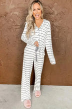 Pajama Sets Fashionfitz Striped Pajama Set for Women - Cozy Comfort