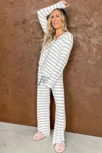 Pajama Sets Fashionfitz Striped Pajama Set for Women - Cozy Comfort