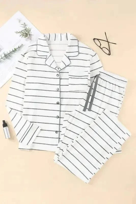 Pajama Sets Fashionfitz Striped Pajama Set for Women - Cozy Comfort