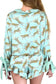 Pajama Sets Green Leopard Satin Ruffle Pajama Short Set