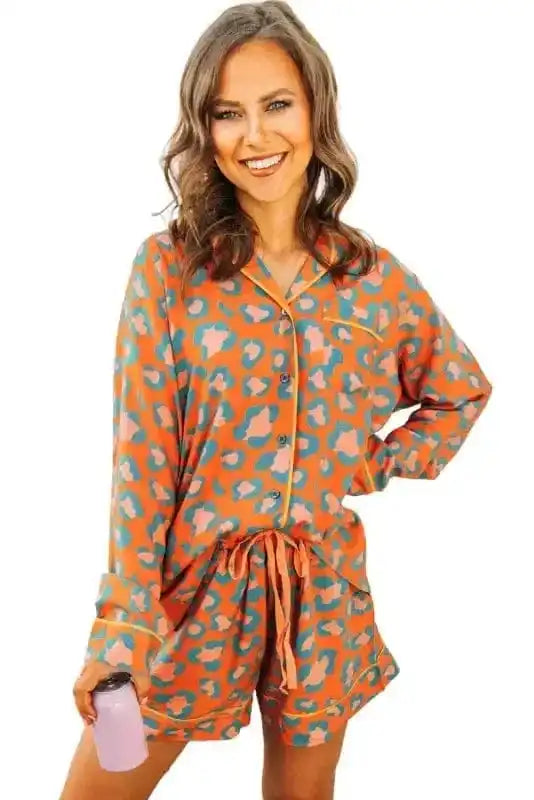 Pajama Sets Leopard Slumber Shorts Pajama Set