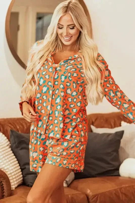 Pajama Sets Leopard Slumber Shorts Pajama Set