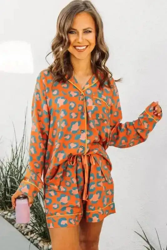 Pajama Sets Leopard Slumber Shorts Pajama Set