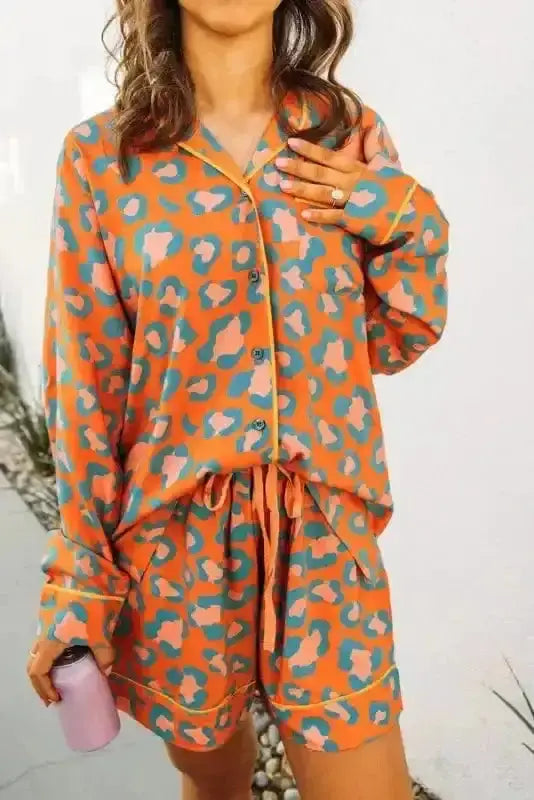 Pajama Sets Leopard Slumber Shorts Pajama Set