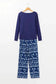 Pajama Sets Noel Navy Two Piece Lounge Set