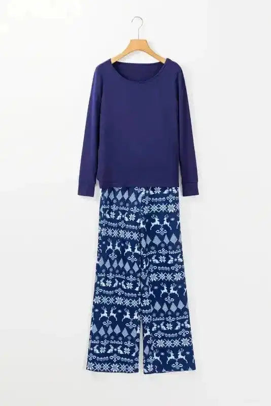 Pajama Sets Noel Navy Two Piece Lounge Set