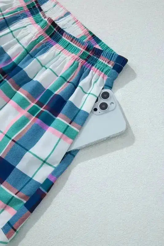 Pajama Sets Plaid Leisure Two-Piece Lounge Set