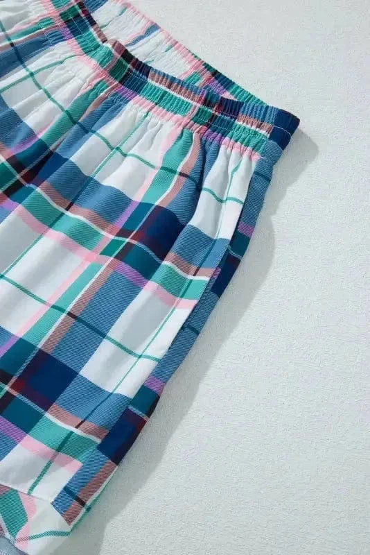 Pajama Sets Plaid Leisure Two-Piece Lounge Set