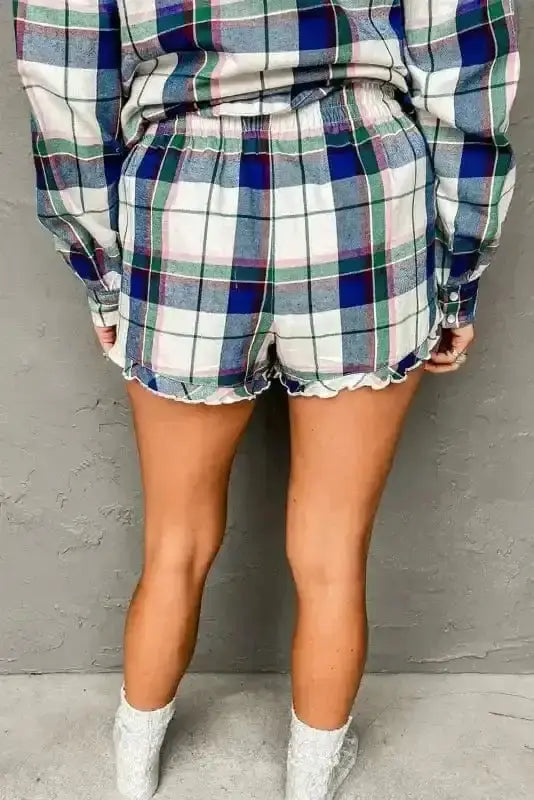Pajama Sets Plaid Leisure Two-Piece Lounge Set