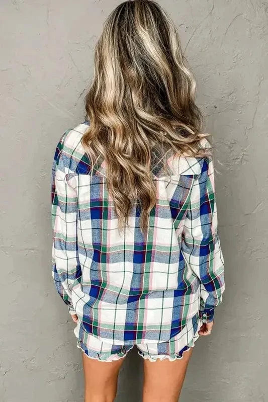 Pajama Sets Plaid Leisure Two-Piece Lounge Set