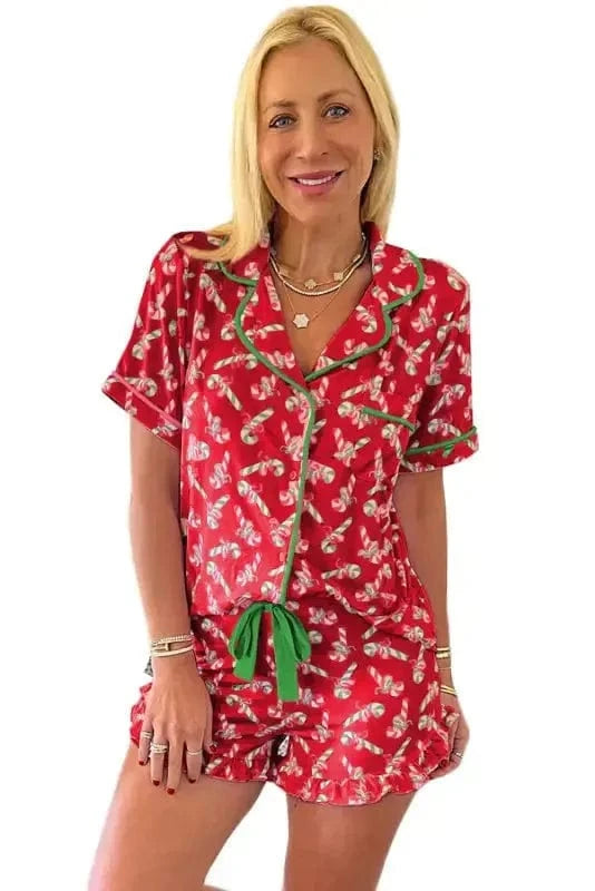 Pajama Sets Silent Night Candy Stripe Pajama Set