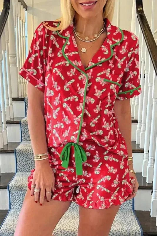 Pajama Sets Silent Night Candy Stripe Pajama Set