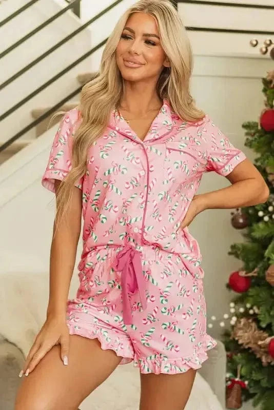 Pajama Sets Silent Night Candy Stripe Pajama Set