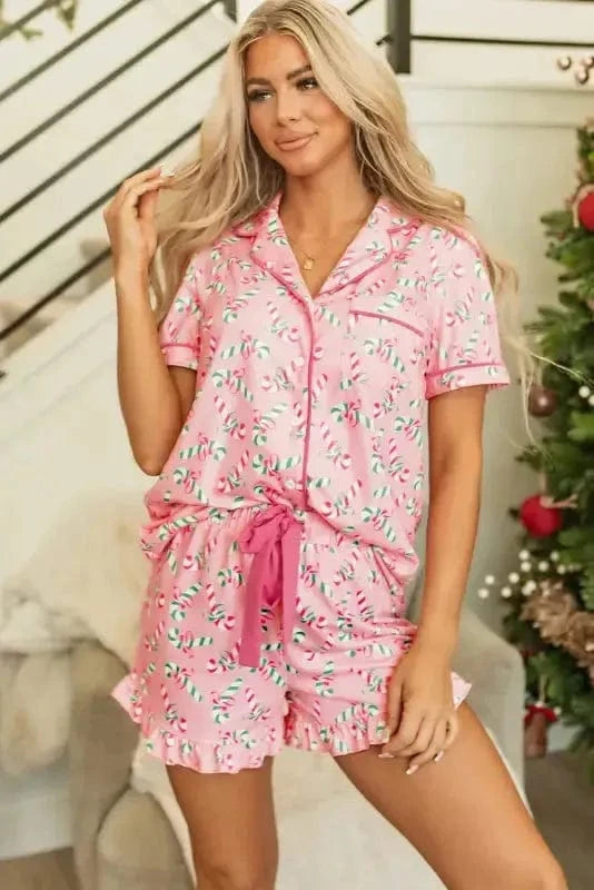 Pajama Sets Silent Night Candy Stripe Pajama Set