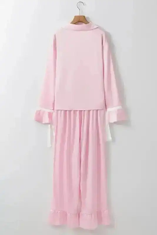 Pajama Sets Twilight Ties Satin Lounging Set